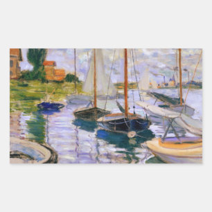 Sticker Rectangulaire Claude Monet - Bateaux à voile sur la Seine