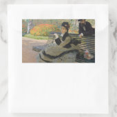 Sticker Rectangulaire Claude Monet - Camille Monet sur un banc (Sac)