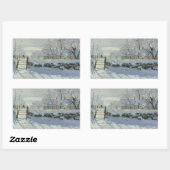 Sticker Rectangulaire Claude Monet - Le Magpie (Feuille)