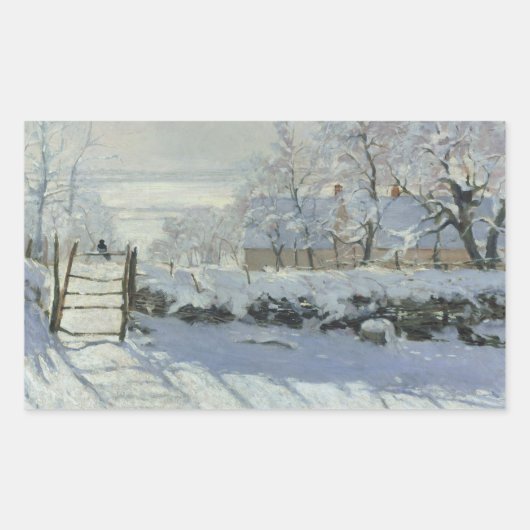 Sticker Rectangulaire Claude Monet - Le Magpie (Devant)