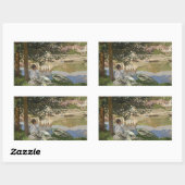 Sticker Rectangulaire Claude Monet - Sur la rive de la Seine, Bennecour (Feuille)