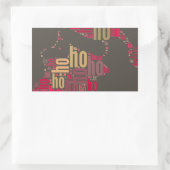 Sticker Rectangulaire Claus mot du Père Noël Ho Ho Ho (Sac)