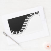 Sticker Rectangulaire Clavier de piano design de musique noir et blanc (Enveloppe)