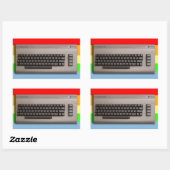 Sticker Rectangulaire Clavier d'ordinateur rétro vintage ? (Feuille)