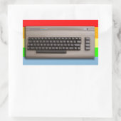 Sticker Rectangulaire Clavier d'ordinateur rétro vintage ? (Sac)