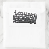 Sticker Rectangulaire clavier dyslexie clavier ordinateur lettre bouton (Sac)