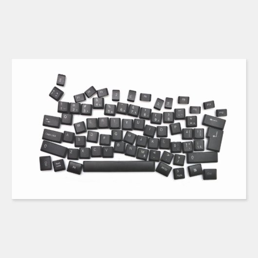 Sticker Rectangulaire clavier dyslexie clavier ordinateur lettre bouton (Devant)
