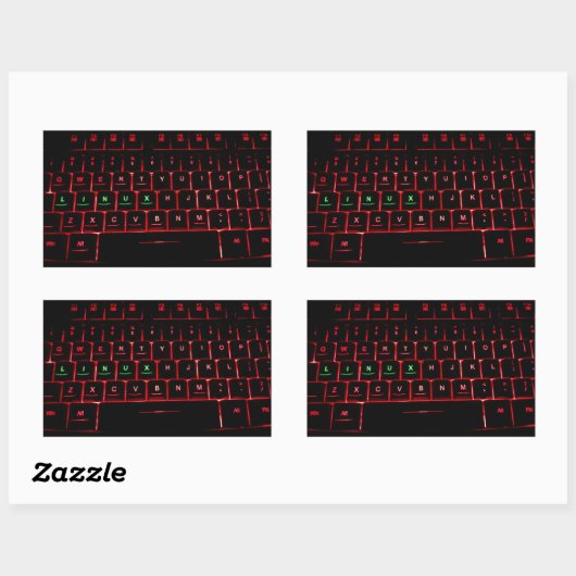 Sticker Rectangulaire Clavier Linux (Feuille)