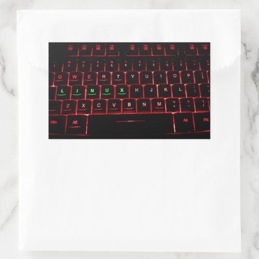 Sticker Rectangulaire Clavier Linux (Sac)