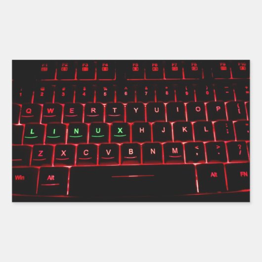 Sticker Rectangulaire Clavier Linux (Devant)