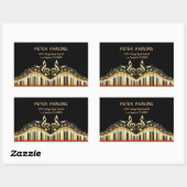 Sticker Rectangulaire Clavier Or Et Noir Et Clé Arbre (Feuille)