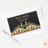Sticker Rectangulaire Clavier Or Et Noir Et Clé Arbre (Enveloppe)