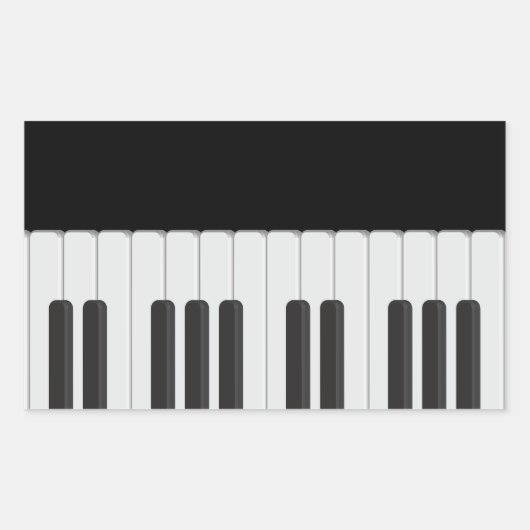 Sticker Rectangulaire Clavier pour piano (Devant)