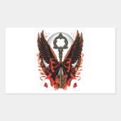 Sticker Rectangulaire Clé de fond en velours gothique avec ailes et lune (Devant)
