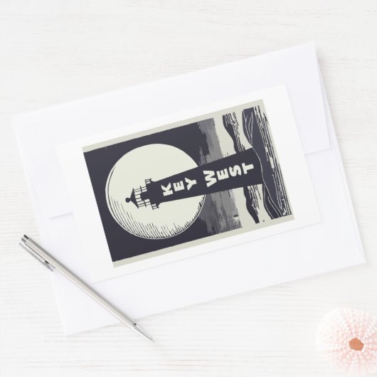 Sticker Rectangulaire Clé West Lighthouse Moon (Enveloppe)