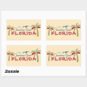 Sticker Rectangulaire Clearwater Beach Floride artsy palms (Feuille)