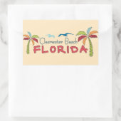 Sticker Rectangulaire Clearwater Beach Floride artsy palms (Sac)
