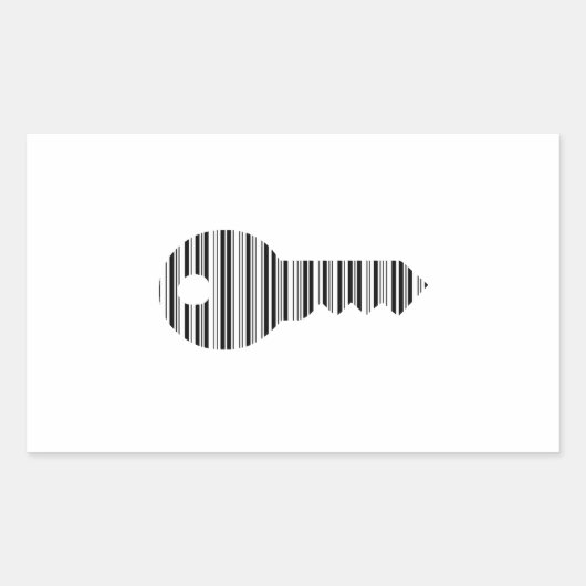 Sticker Rectangulaire Clés code-barres modèle de conception de code-barr (Devant)