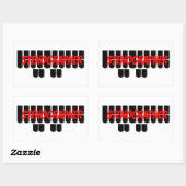 Sticker Rectangulaire Clés de machine à sténographie noir et rouge (Feuille)