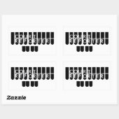 Sticker Rectangulaire Clés de reporter de cour noir blanc (Feuille)