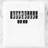 Sticker Rectangulaire Clés de reporter de cour noir blanc (Sac)