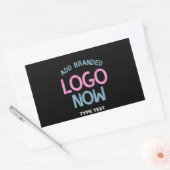 STICKER RECTANGULAIRE CLIENT SIMPLE CONTEMPORAIN PROPRE NOIR MODE (Enveloppe)