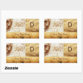 Sticker Rectangulaire CLINIQUE DENTAIRE, MONOGRAMME DENTISTE, Parchemin  (Feuille)