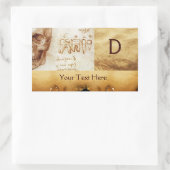 Sticker Rectangulaire CLINIQUE DENTAIRE, MONOGRAMME DENTISTE, Parchemin  (Sac)