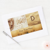 Sticker Rectangulaire CLINIQUE DENTAIRE, MONOGRAMME DENTISTE, Parchemin  (Enveloppe)