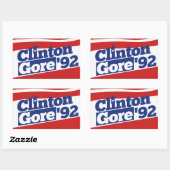 Sticker Rectangulaire Clinton Gore 92 (Feuille)