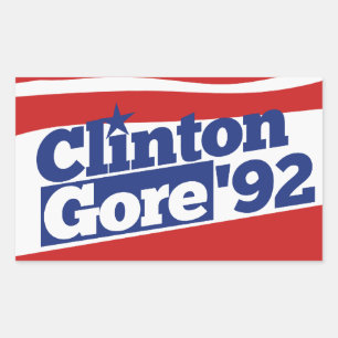 Sticker Rectangulaire Clinton Gore 92