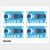 Sticker Rectangulaire Cliquez dessus. Point. Signal de ceinture de sécur (Feuille)