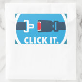 Sticker Rectangulaire Cliquez dessus. Point. Signal de ceinture de sécur (Sac)