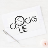 Sticker Rectangulaire Clocks Lie – Time Philosophy Statement (Enveloppe)