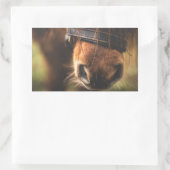 Sticker Rectangulaire Closeudo d'un mignon cheval Brown nez (Sac)