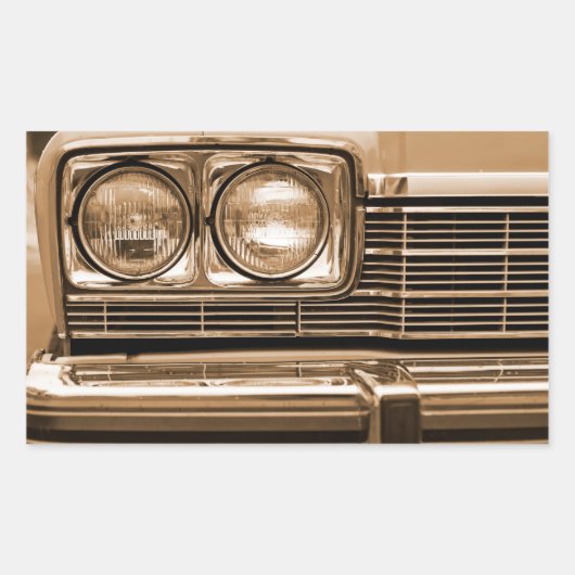 Sticker Rectangulaire Closeuse-phare de voiture classique (Devant)