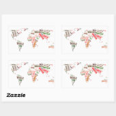 Sticker Rectangulaire Cloud de mots de la carte mondiale (Feuille)