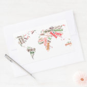 Sticker Rectangulaire Cloud de mots de la carte mondiale (Enveloppe)