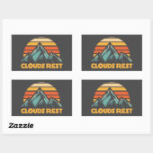 Sticker Rectangulaire Clouds Rest Mountain Yosemite Retro Turquoise (Feuille)