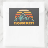 Sticker Rectangulaire Clouds Rest Mountain Yosemite Retro Turquoise (Sac)