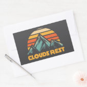 Sticker Rectangulaire Clouds Rest Mountain Yosemite Retro Turquoise (Enveloppe)