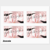 Sticker Rectangulaire Clous Eyelashes Maquillage Lecteurs Rose Rose Pink (Feuille)