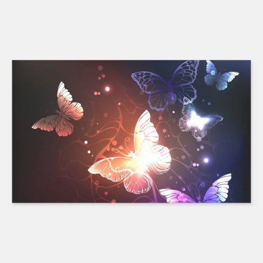 Sticker Rectangulaire Clowing Night Butterflies (Devant)