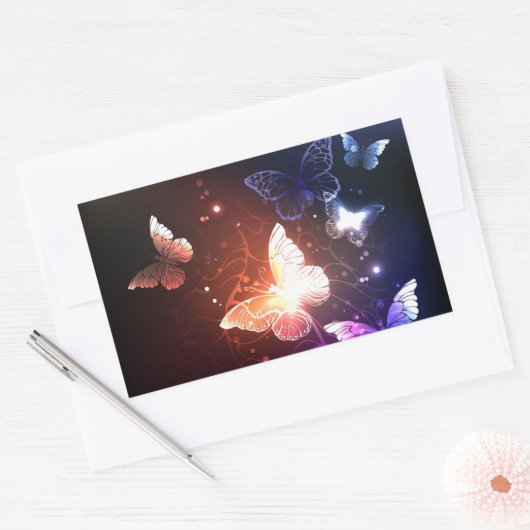 Sticker Rectangulaire Clowing Night Butterflies (Enveloppe)