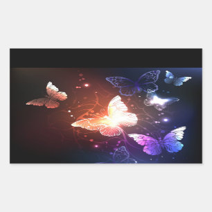 Sticker Rectangulaire Clowing Night Butterflies