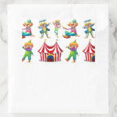Sticker Rectangulaire Clowns et tente de cirque (Sac)