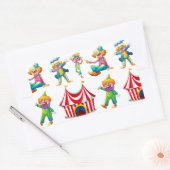 Sticker Rectangulaire Clowns et tente de cirque (Enveloppe)