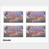 Sticker Rectangulaire Club de base-ball d'EXETER de Spitfires d'art de (Feuille)