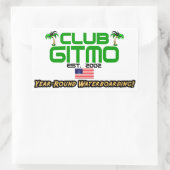 Sticker Rectangulaire Club Gitmo : Waterboard toute l'année ! (Sac)