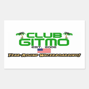 Sticker Rectangulaire Club Gitmo : Waterboarding pendant toute l'année 